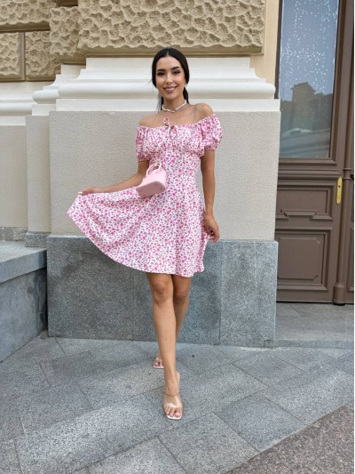 Очаровательно платье мини розового цвета 32721