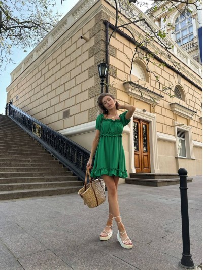 Платье мини зеленого цвета 29081