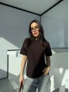 Однотонна базова футболка коричневого кольору 31801