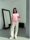 Однотонна базова футболка рожевого кольору 31802