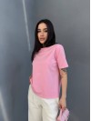 Однотонна базова футболка рожевого кольору 31802