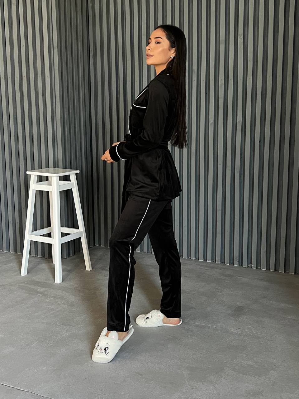 Піжамний костюм чорного кольору 25880 Vo