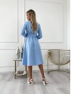 Сукня міді з поясом, блакитного кольору 24231