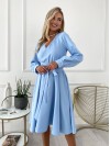 Сукня міді з поясом, блакитного кольору 24231