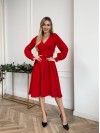 Сукня міді з поясом, червоного кольору 30248