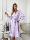 Платье миди с поясом, лавандового цвета 24228