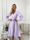 Платье миди с поясом, лавандового цвета 24228