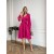 Сукня міді з поясом, малинового кольору 24230