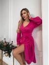 Платье миди с поясом, малинового цвета 24230