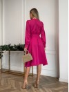 Платье миди с поясом, малинового цвета 24230