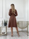 Сукня міді з поясом, кольору мокко 24224