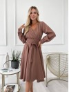 Сукня міді з поясом, кольору мокко 24224