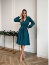 Сукня міді з поясом, кольору морської хвилi 30250