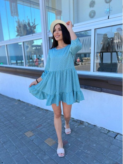 Платье свободного кроя мятного цвета 27089