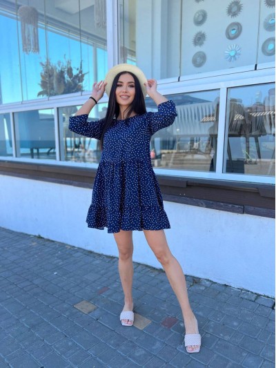 Платье свободного кроя темно-синего цвета 27091