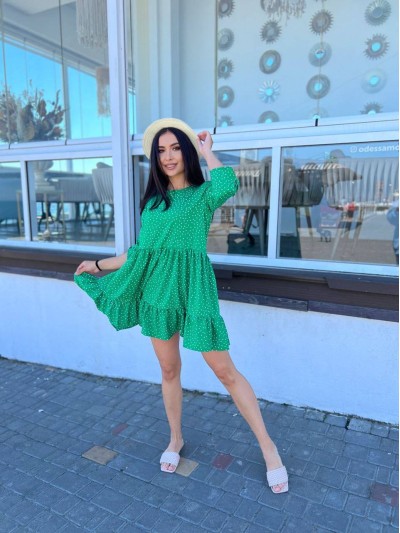 Платье свободного кроя зеленого цвета 27090