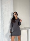 Платье-туника на флисе графитового цвета 29375