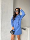 Платье-туника на флисе синего цвета 29373