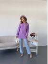 Женский удлиненный свитер сиреневого цвета 34279