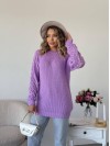Женский удлиненный свитер сиреневого цвета 34279