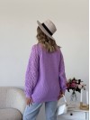 Женский удлиненный свитер сиреневого цвета 34279