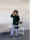 Подовжиний жіночий светр смарагдового кольору 34280