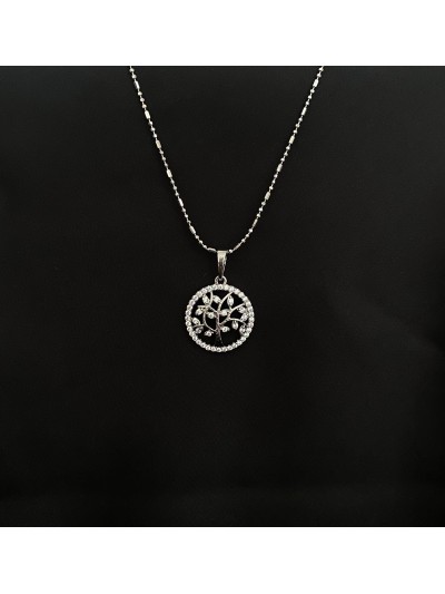 Підвіска дерево життя з ланцюжком срібного кольору 33460