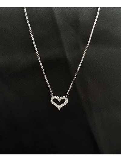 Підвіска Серце з ланцюжком срібного кольору 33046