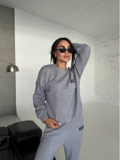 Повсякденний жiночий костюм 2-ка сiрого кольору 35528