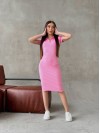 Приталена сукня-поло рожевого кольору 33401