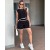 Прогулянковий жіночий костюм із шортами чорного кольору 32674