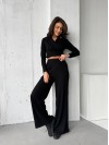 Прогулочный женский костюм в рубчик черного цвета 31107