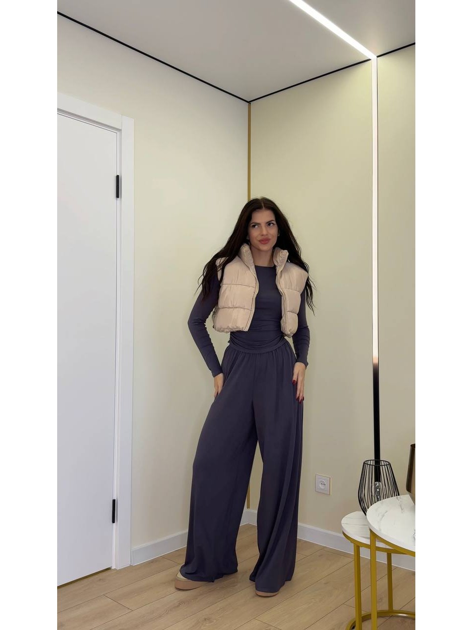 Прогулянковий жіночий костюм графiтового кольору 35166