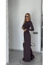 Прогулянковий жіночий костюм коричневого кольору 34731