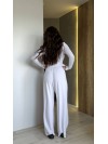 Прогулянковий жіночий костюм молочного кольору 34732