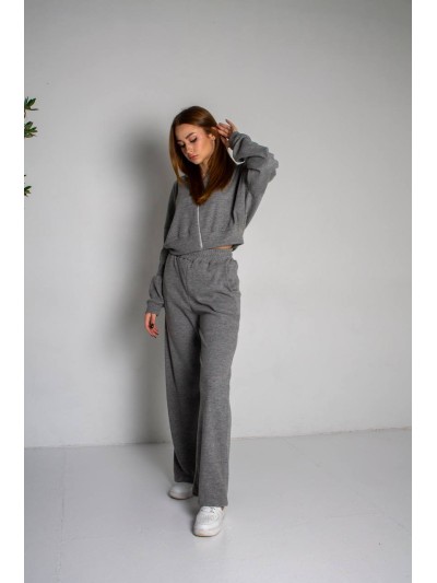 Прогулянковий жiночий костюм з ангори сiрого кольору 36096