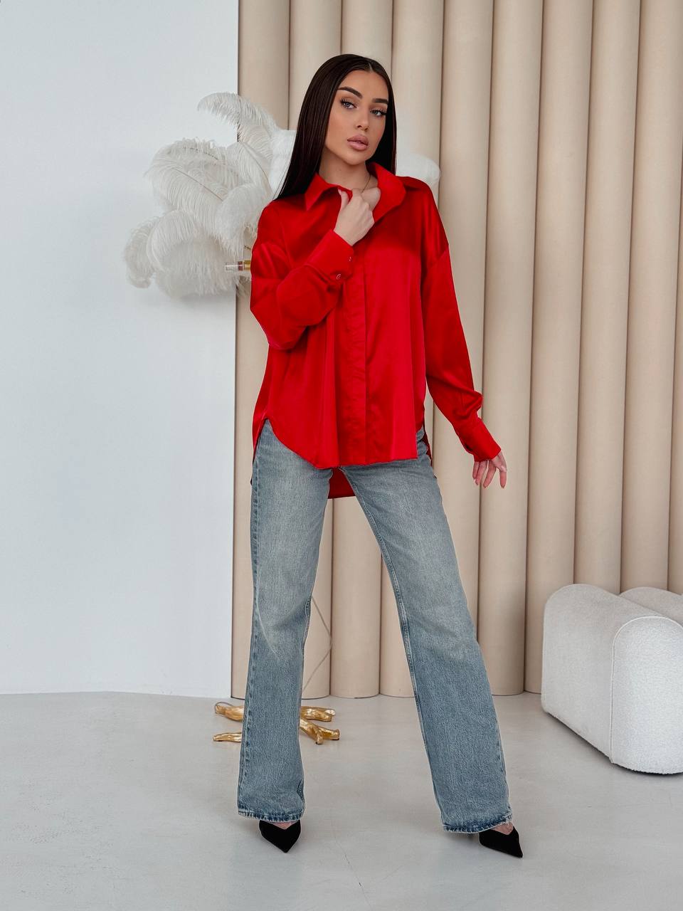 Рубашка красного цвета 30806