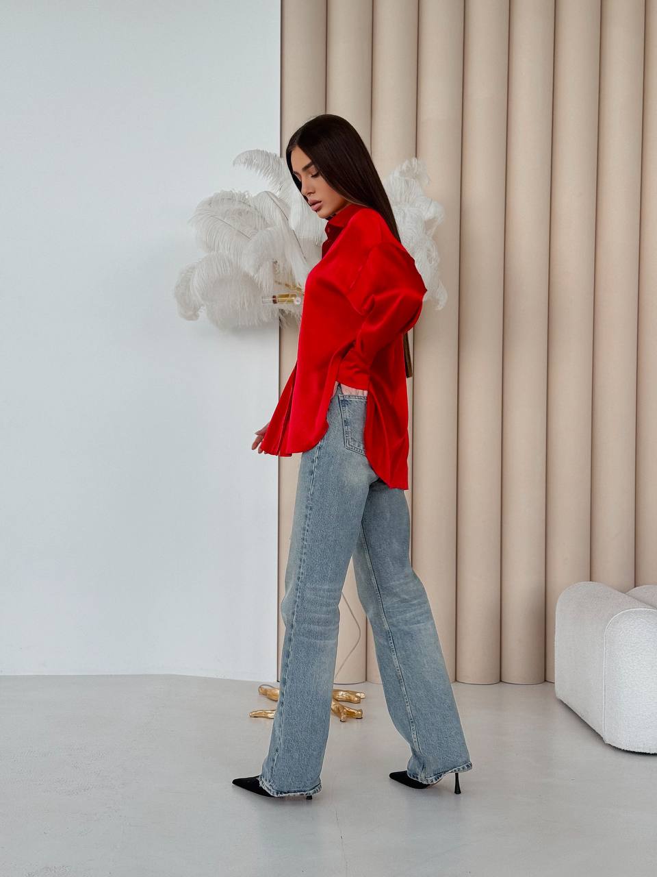 Рубашка красного цвета 30806