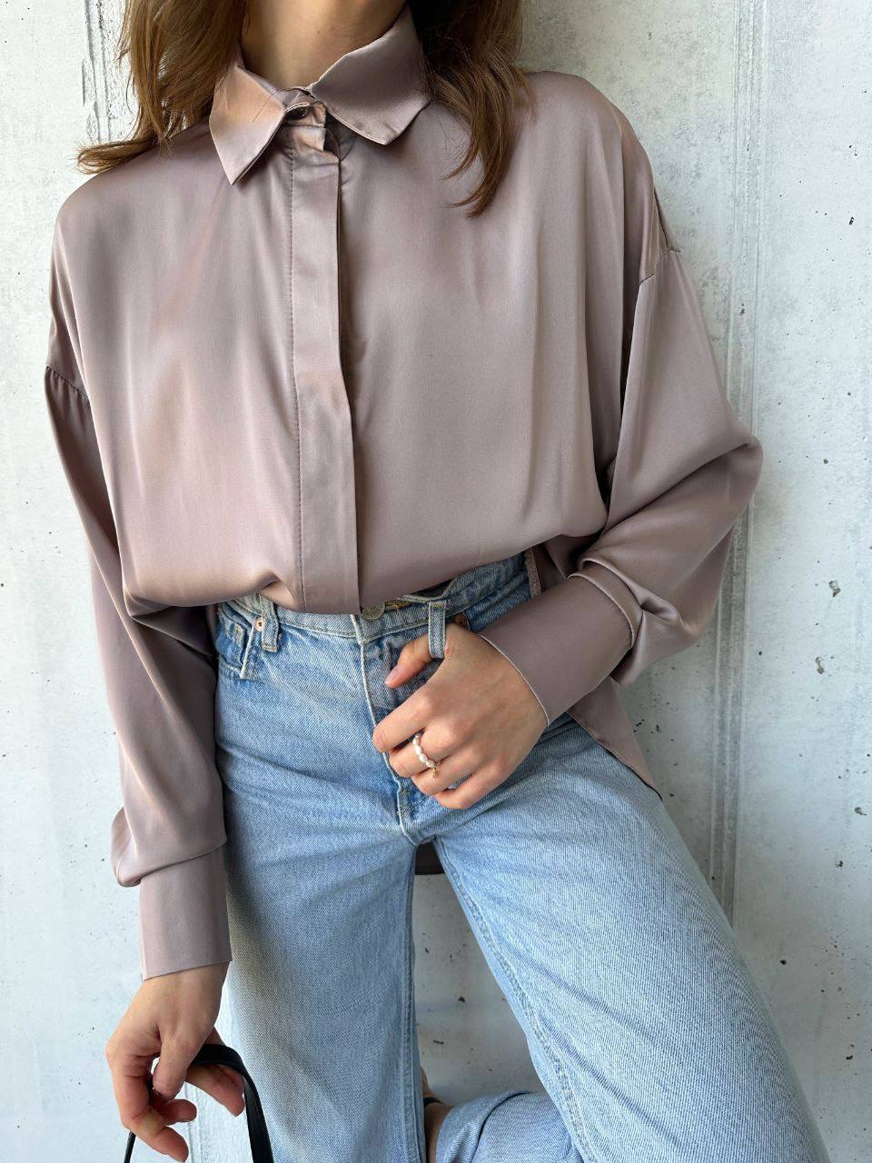 Рубашка цвета светлого капучино 24770