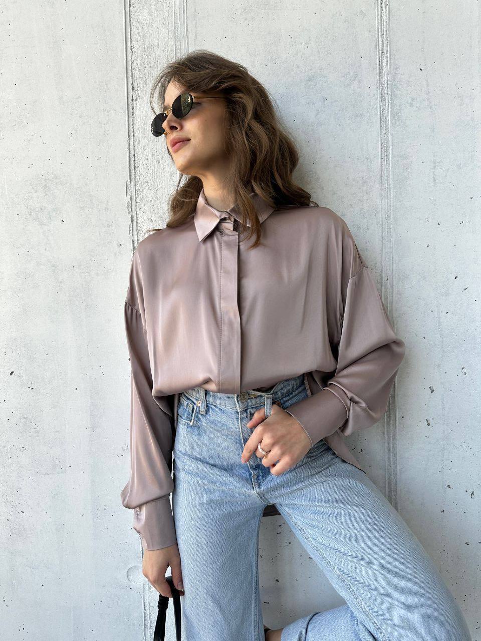 Рубашка цвета светлого капучино 24770