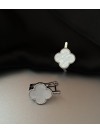 Серьги белый клевер серебряного цвета английский замок 32810