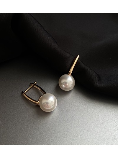 Сережки Перлина золотого кольору 33040