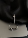 Сережки Серце з камінцями срібного кольору 31904