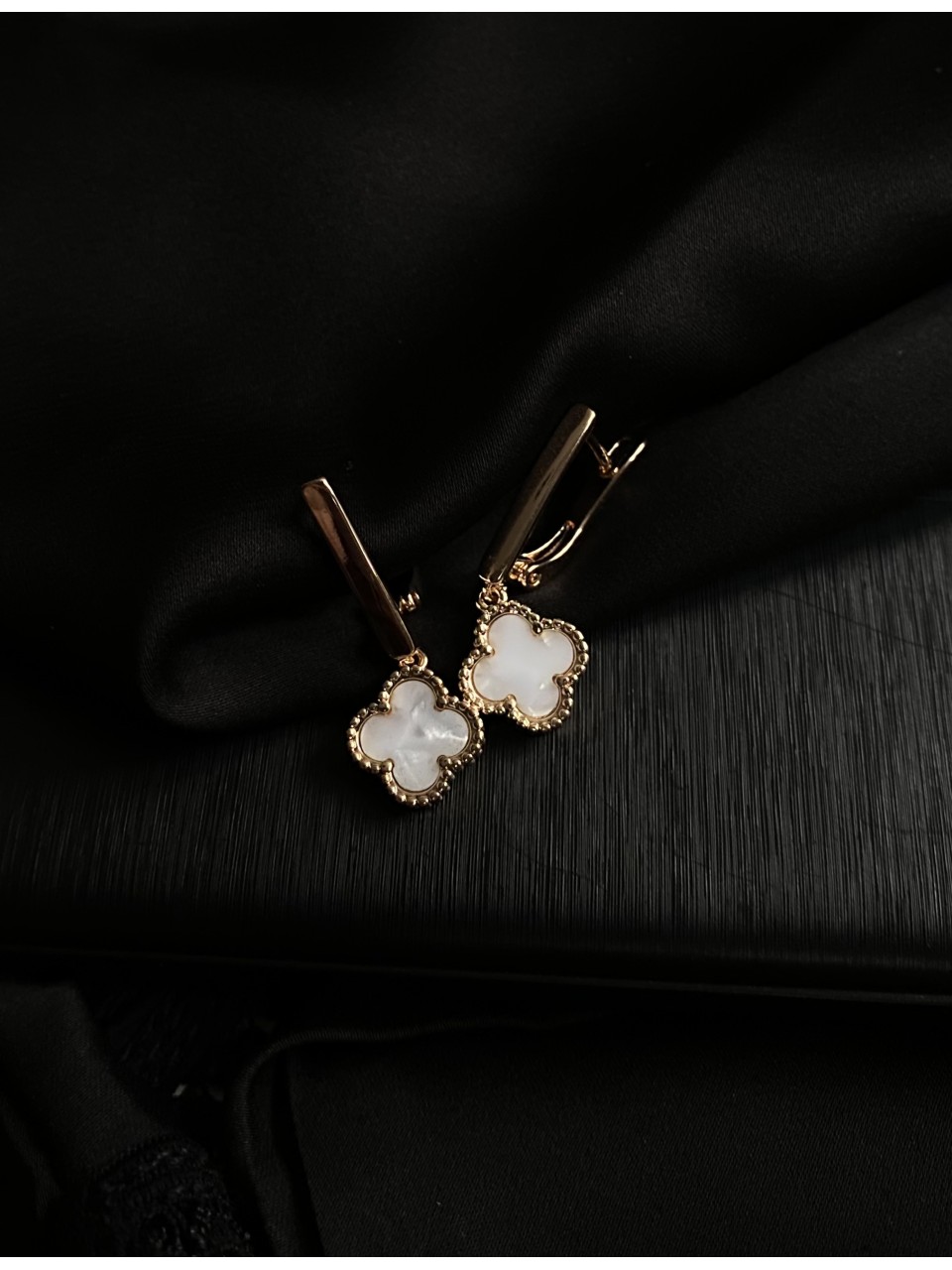 Серьги "Клевер" золотого цвета 30717