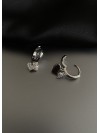 Сережки "Подвійні серця" срібного кольору 31898