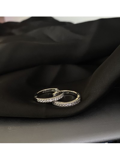 Сережки круглий замок срібного кольору 30616