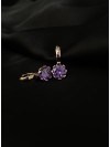 Сережки зі стразом фіолетового кольору 30617