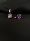 Сережки зі стразом фіолетового кольору 30617