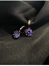 Сережки зі стразом фіолетового кольору 30617