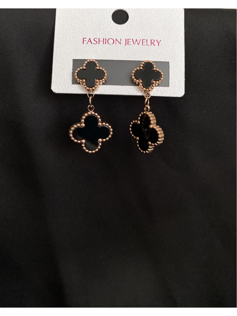 Сережки "Конюшина" штифтовий замок золотого кольору 32083